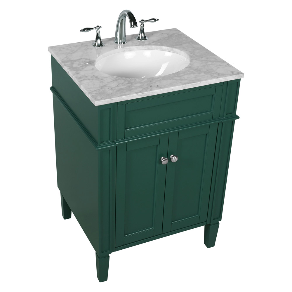 Elegant Single Bathroom Vanity Set - Green, L 24" (VF12524GN)