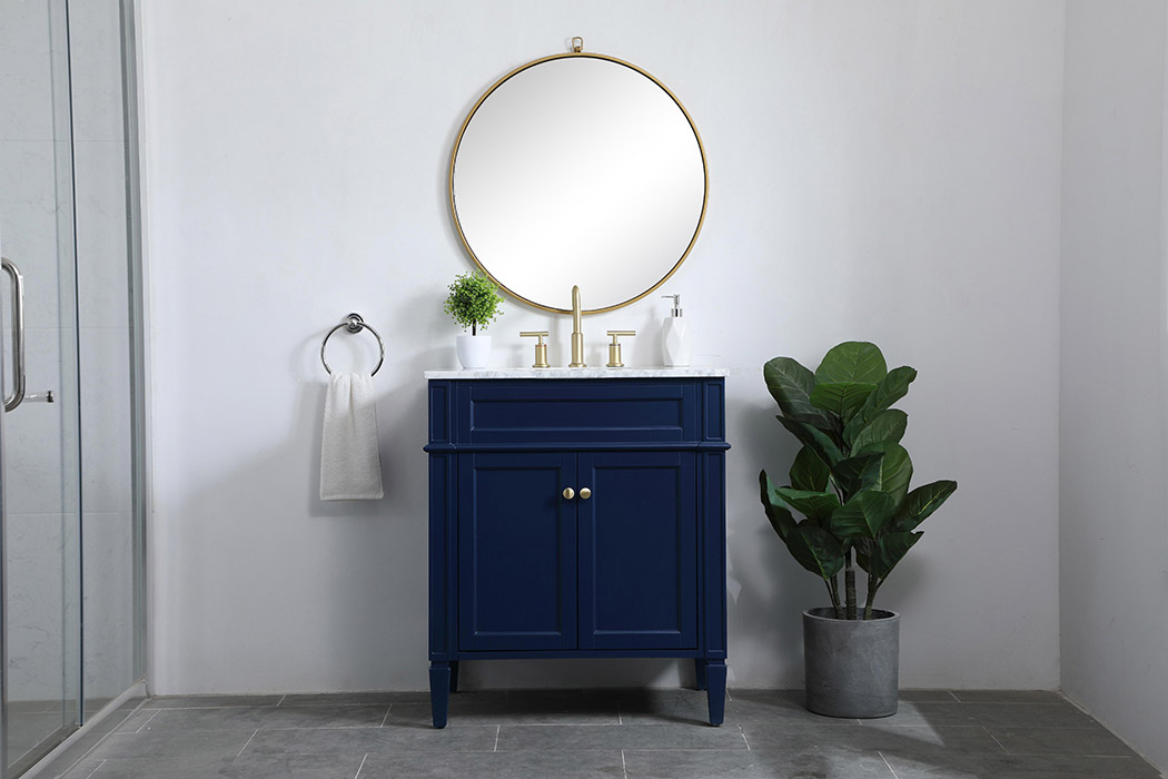 Elegant Single Bathroom Vanity Set - Blue, L 30" (VF12530BL)