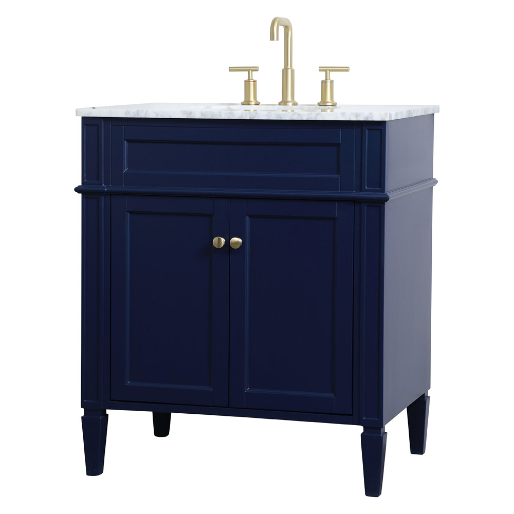 Elegant Single Bathroom Vanity Set - Blue, L 30" (VF12530BL)