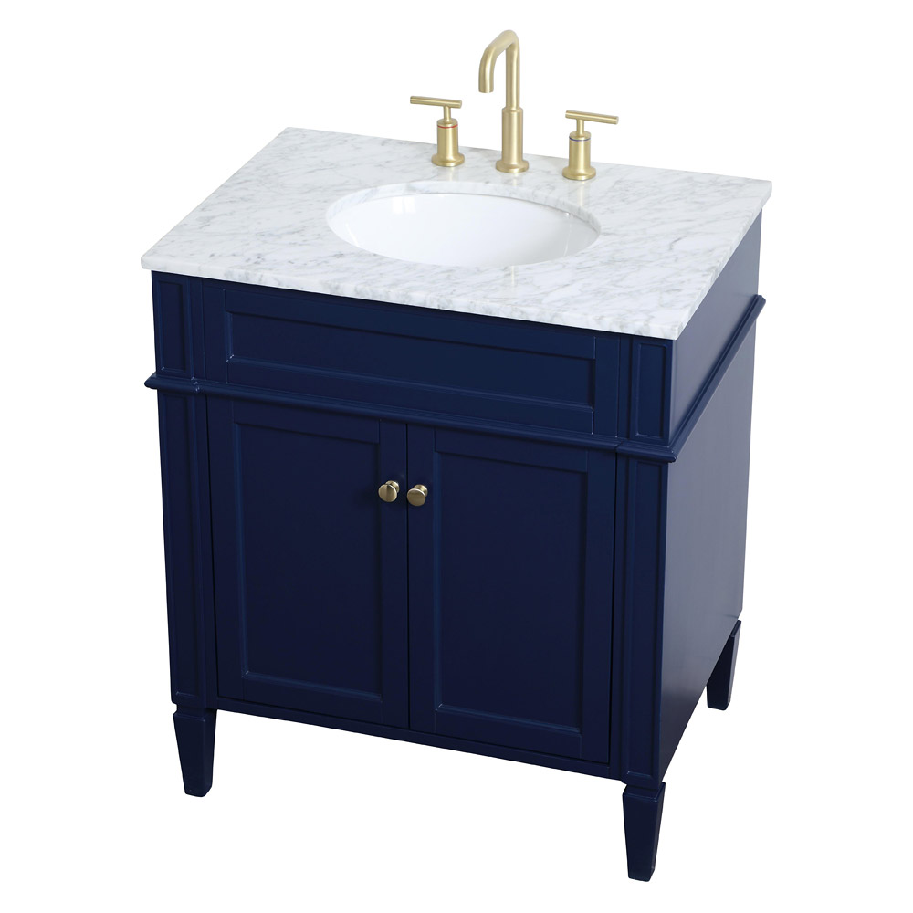 Elegant Single Bathroom Vanity Set - Blue, L 30" (VF12530BL)