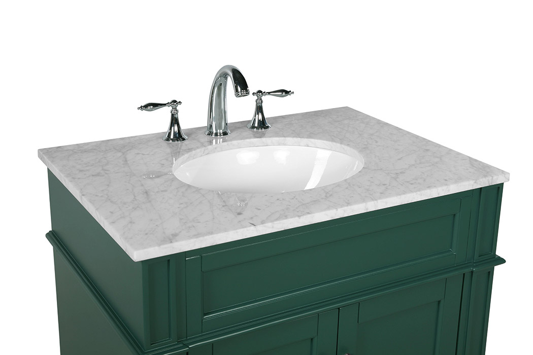 Elegant Single Bathroom Vanity Set - Green, L 30" (VF12530GN)