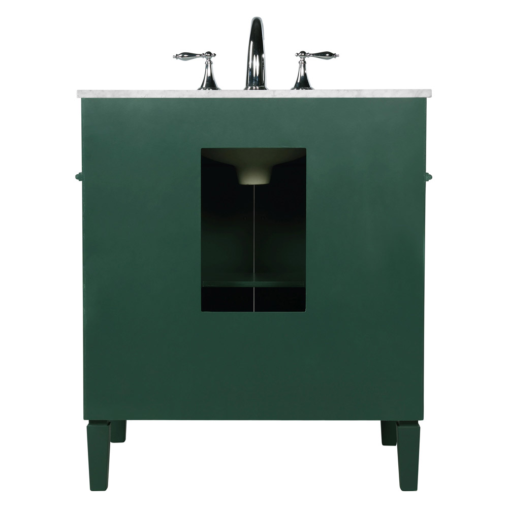 Elegant Single Bathroom Vanity Set - Green, L 30" (VF12530GN)