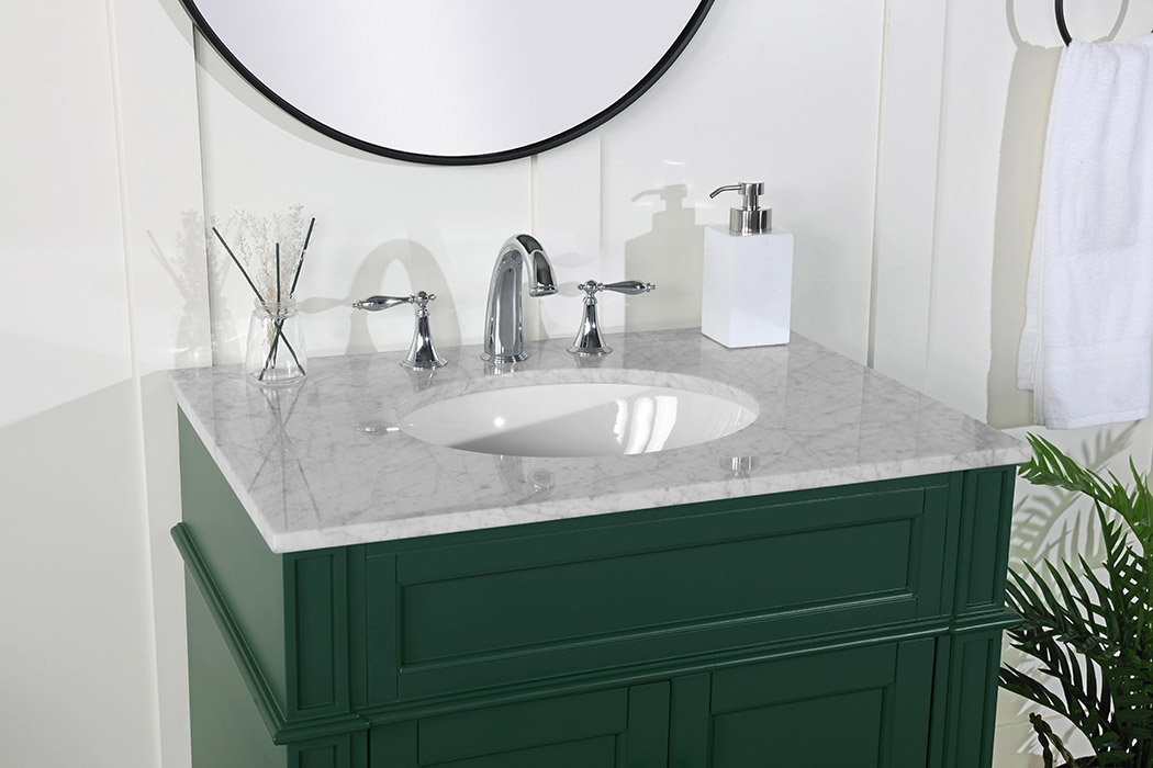 Elegant Single Bathroom Vanity Set - Green, L 30" (VF12530GN)