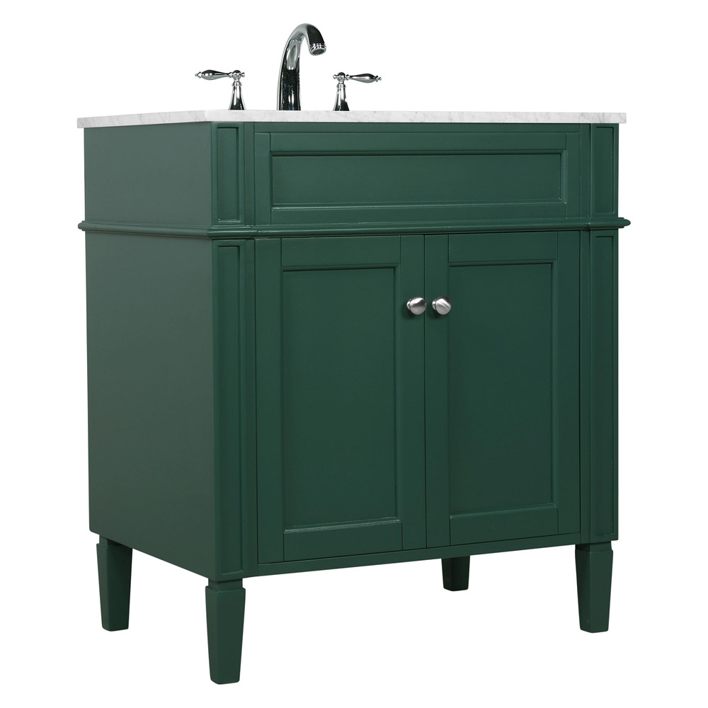 Elegant Single Bathroom Vanity Set - Green, L 30" (VF12530GN)