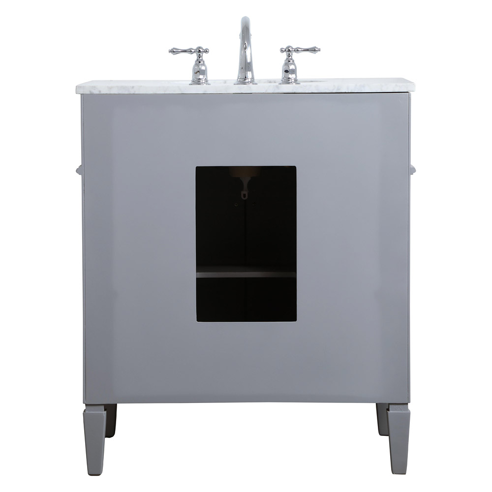 Elegant Single Bathroom Vanity Set - Gray, L 30" (VF12530GR)