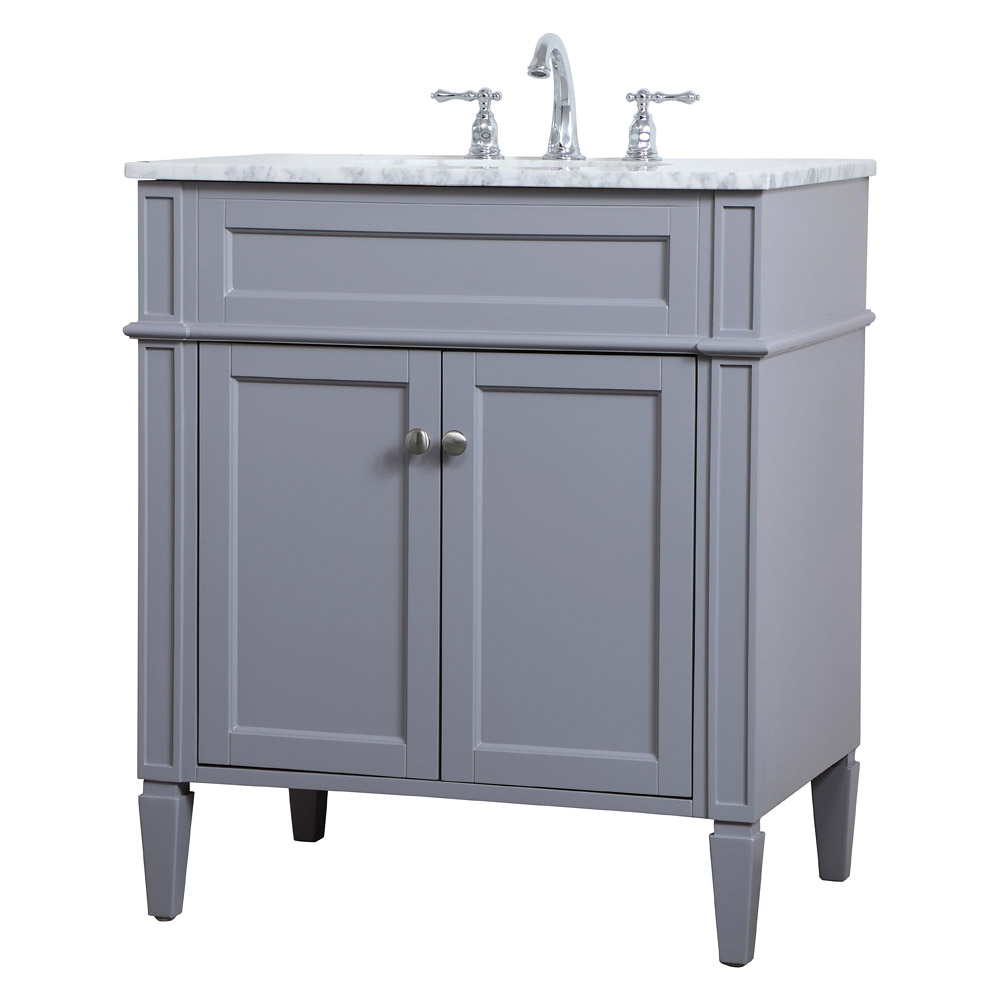 Elegant Single Bathroom Vanity Set - Gray, L 30" (VF12530GR)