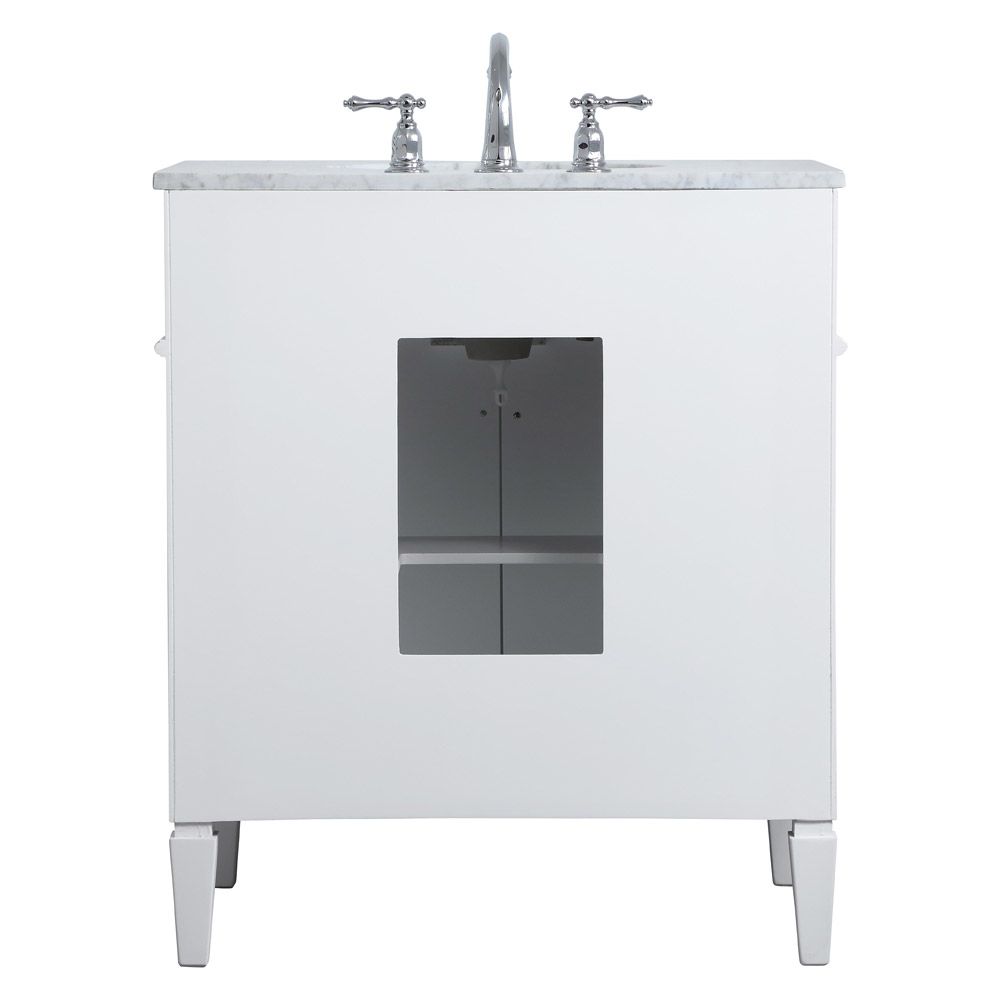 Elegant Single Bathroom Vanity Set - White, L 30" (VF12530WH)