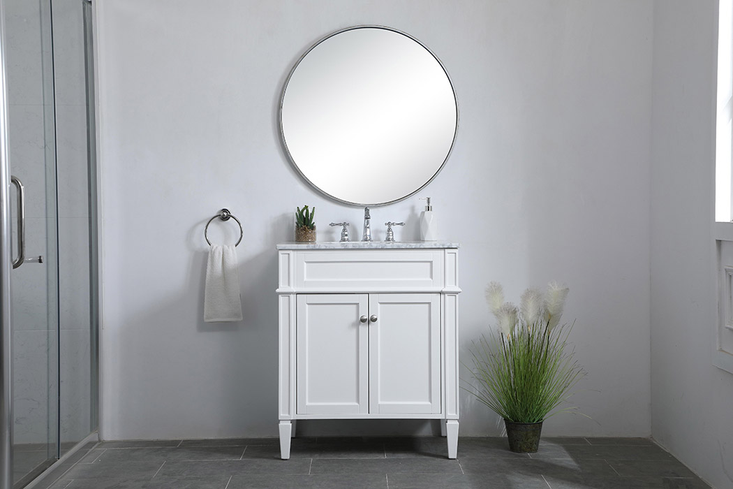 Elegant Single Bathroom Vanity Set - White, L 30" (VF12530WH)