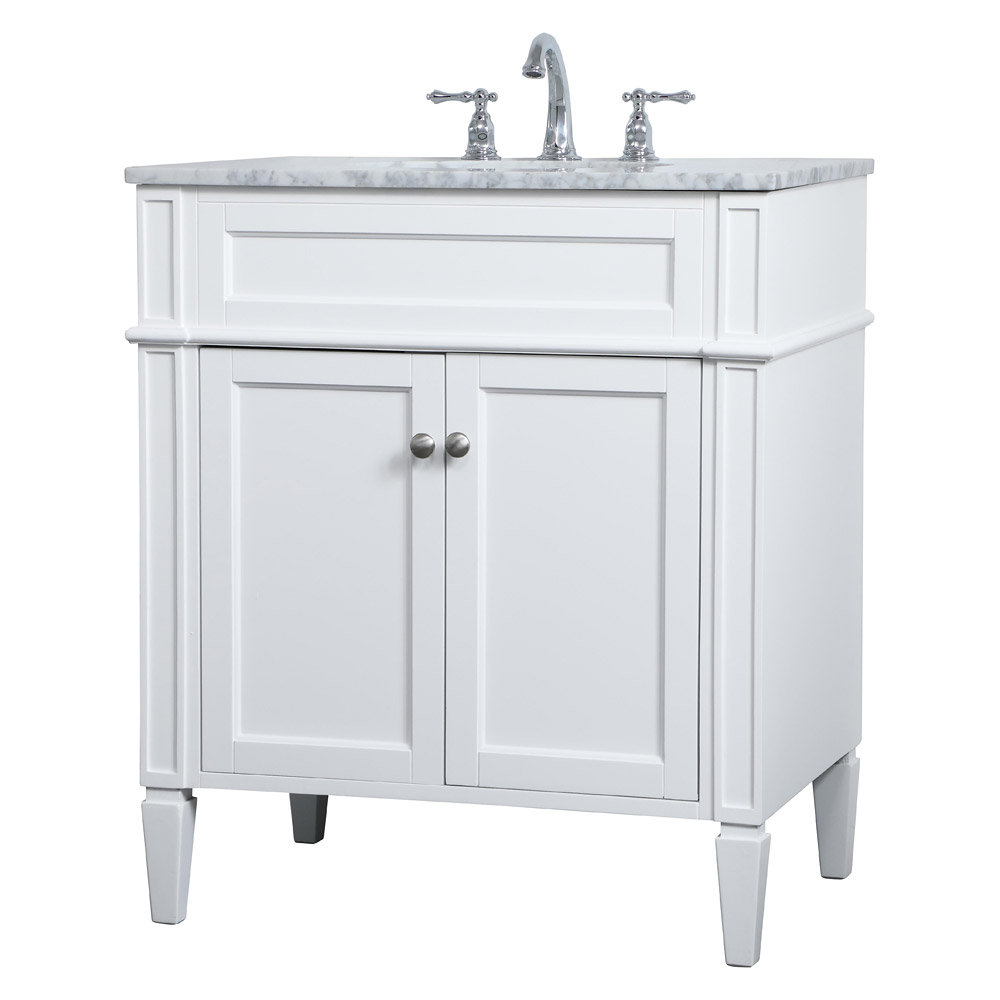 Elegant Single Bathroom Vanity Set - White, L 30" (VF12530WH)