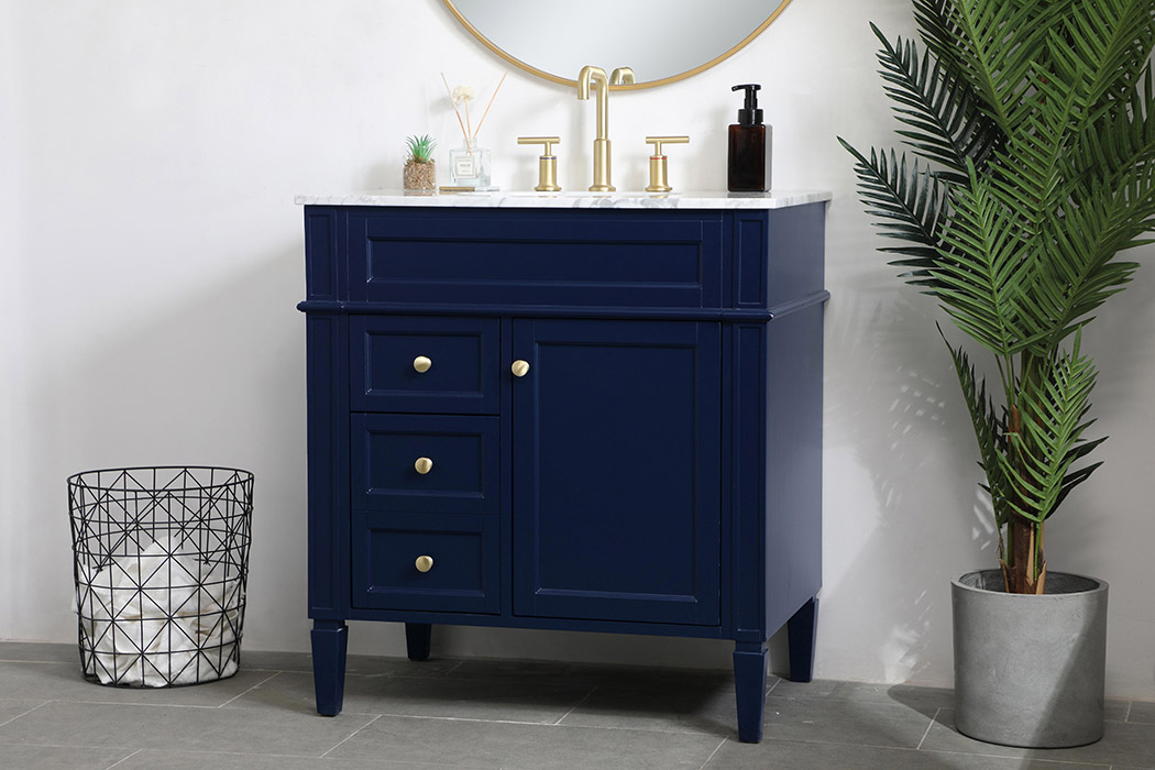 Elegant 32" Single Bathroom Vanity Set - Blue (VF12532BL)