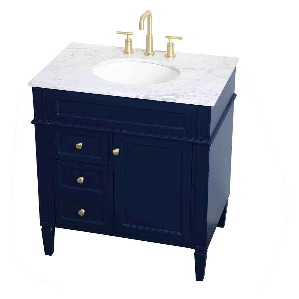 Elegant 32" Single Bathroom Vanity Set - Blue (VF12532BL)