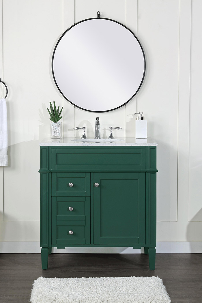 Elegant 32" Single Bathroom Vanity Set - Green (VF12532GN)