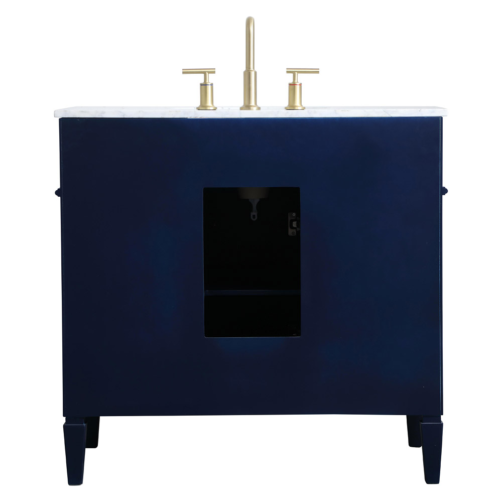 Elegant Single Bathroom Vanity Set - Blue, L 36" (VF12536BL)