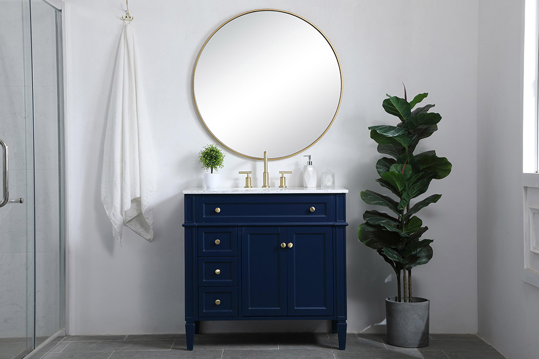 Elegant Single Bathroom Vanity Set - Blue, L 36" (VF12536BL)