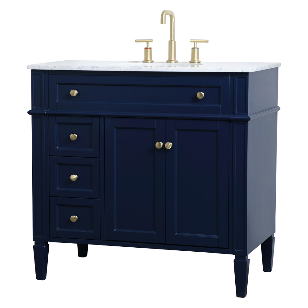 Elegant Single Bathroom Vanity Set - Blue, L 36" (VF12536BL)