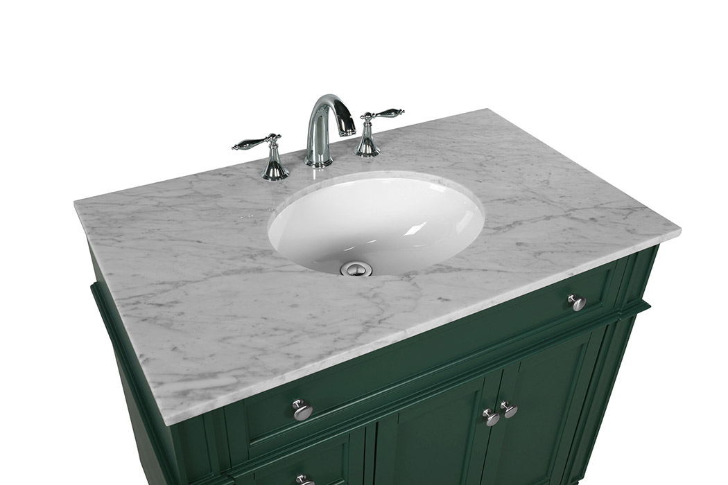 Elegant Single Bathroom Vanity Set - Green, L 36" (VF12536GN)