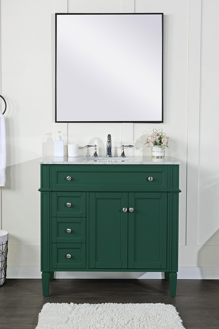 Elegant Single Bathroom Vanity Set - Green, L 36" (VF12536GN)