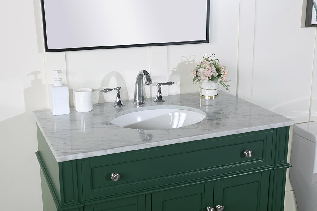 Elegant Single Bathroom Vanity Set - Green, L 36" (VF12536GN)