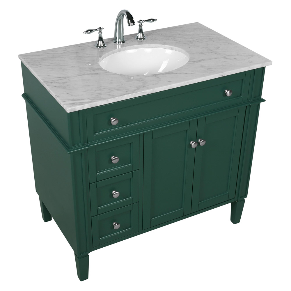 Elegant Single Bathroom Vanity Set - Green, L 36" (VF12536GN)