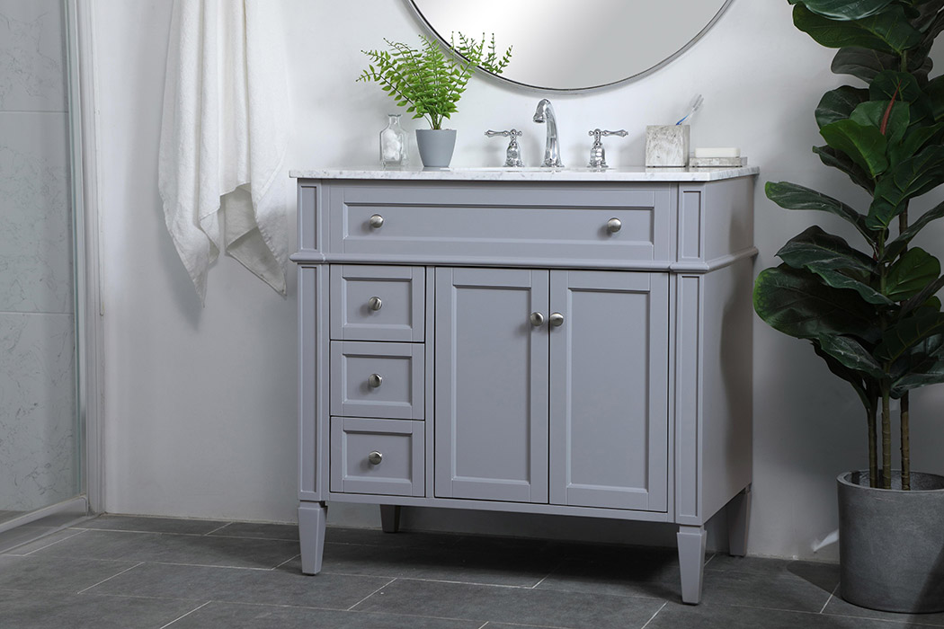 Elegant Single Bathroom Vanity Set - Gray, L 36" (VF12536GR)