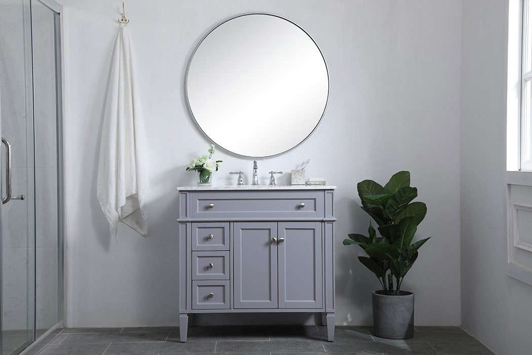 Elegant Single Bathroom Vanity Set - Gray, L 36" (VF12536GR)