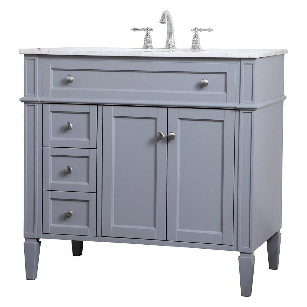 Elegant Single Bathroom Vanity Set - Gray, L 36" (VF12536GR)