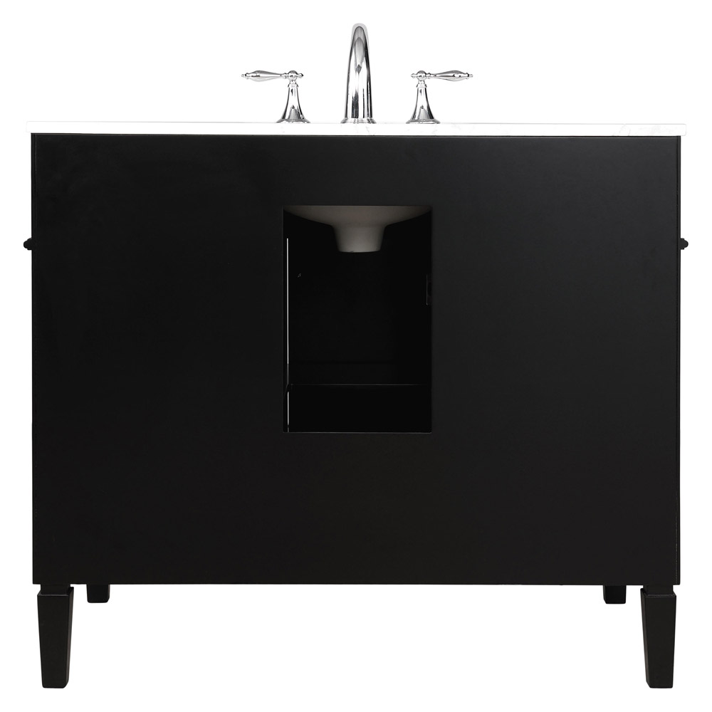 Elegant Single Bathroom Vanity Set - Black, L 40" (VF12540BK)