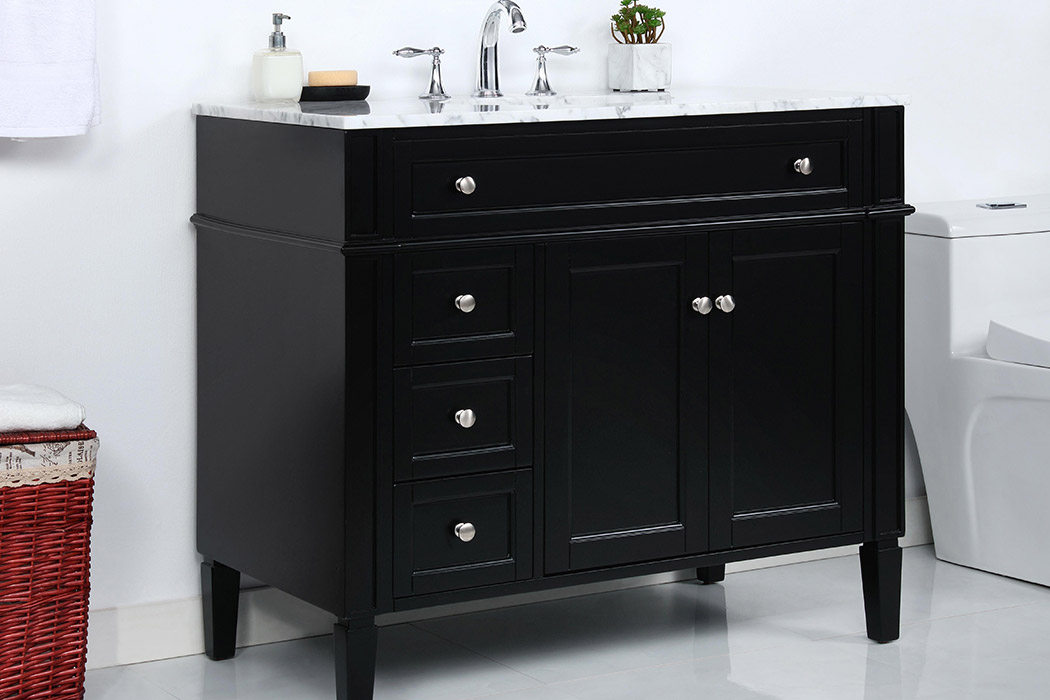 Elegant Single Bathroom Vanity Set - Black, L 40" (VF12540BK)