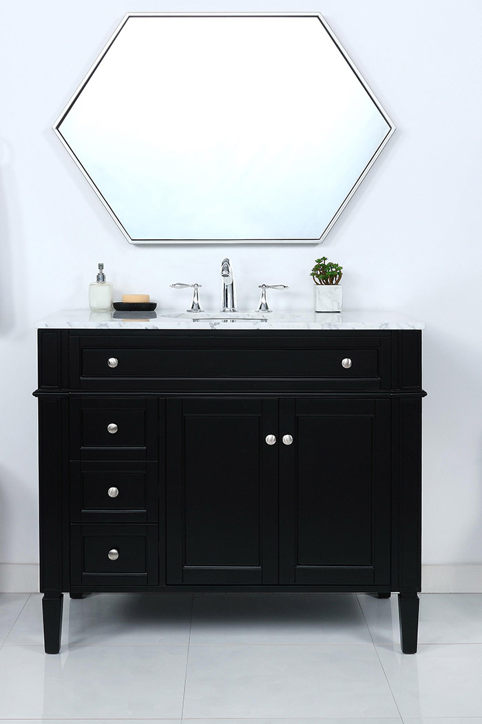 Elegant Single Bathroom Vanity Set - Black, L 40" (VF12540BK)