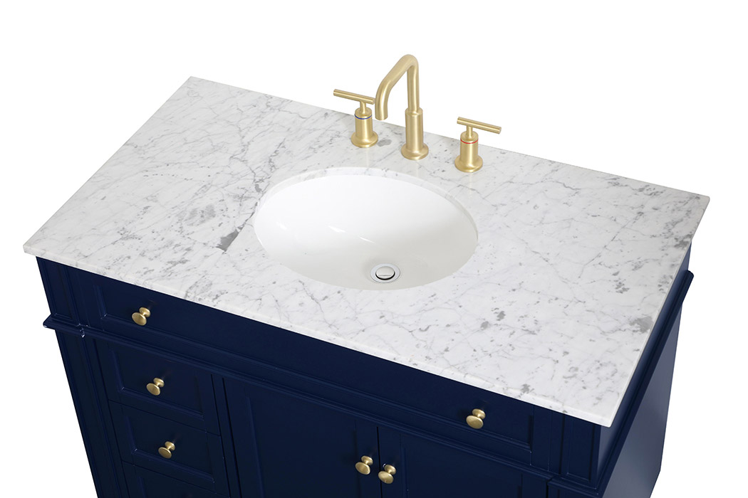 Elegant Single Bathroom Vanity Set - Blue, L 40" (VF12540BL)