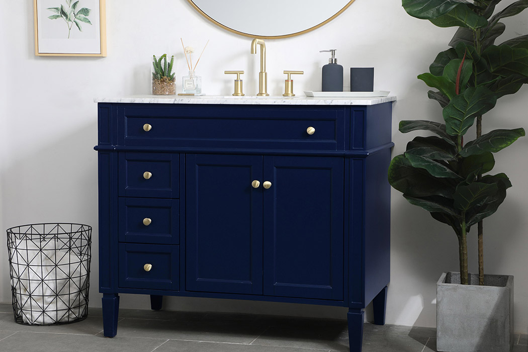 Elegant Single Bathroom Vanity Set - Blue, L 40" (VF12540BL)