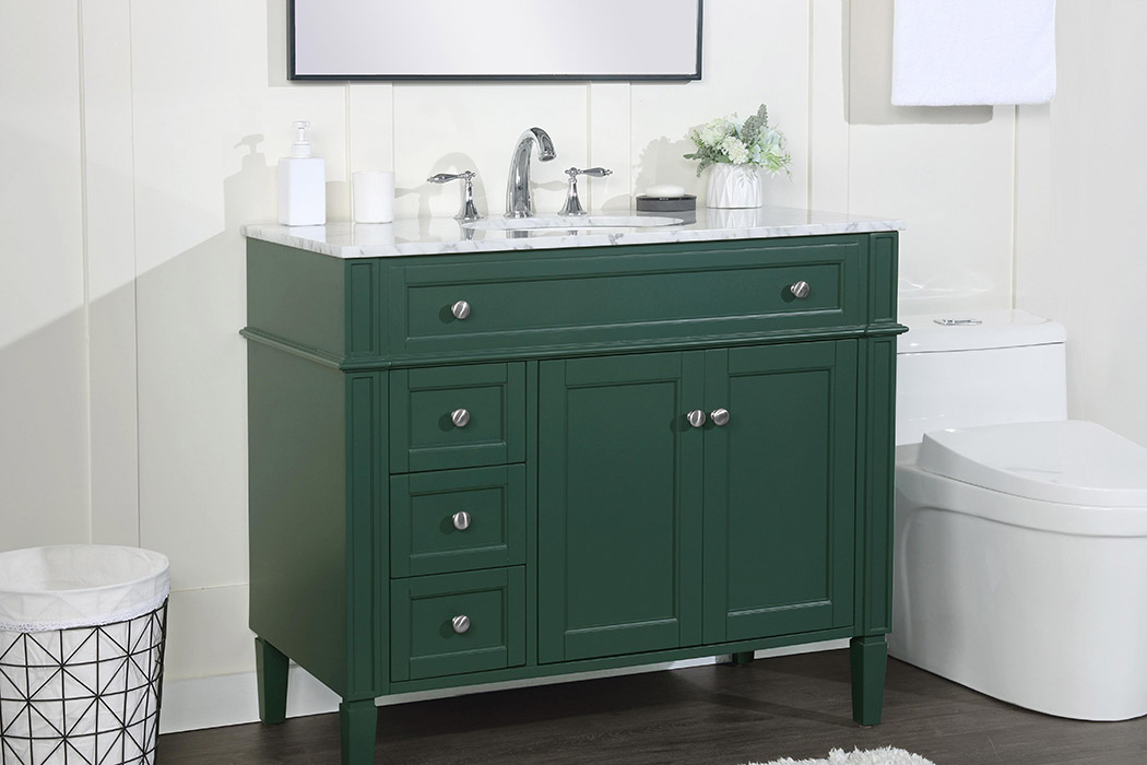 Elegant Single Bathroom Vanity Set - Green, L 40" (VF12540GN)