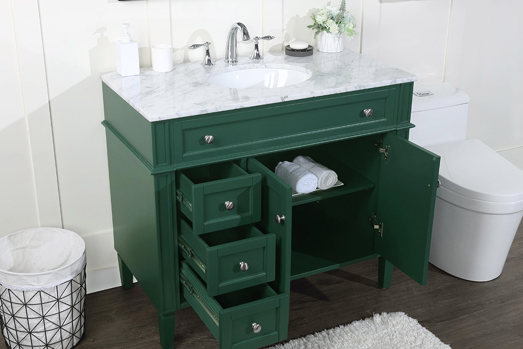 Elegant Single Bathroom Vanity Set - Green, L 40" (VF12540GN)