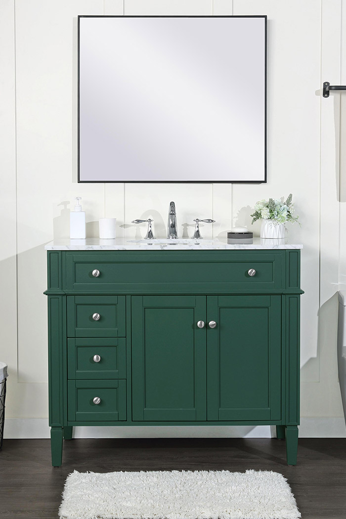 Elegant Single Bathroom Vanity Set - Green, L 40" (VF12540GN)