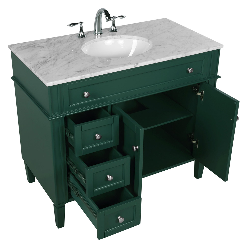 Elegant Single Bathroom Vanity Set - Green, L 40" (VF12540GN)