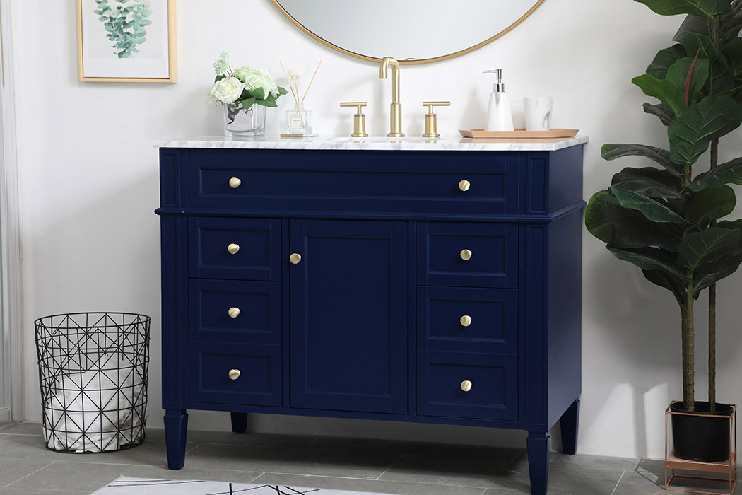 Elegant 42" Single Bathroom Vanity Set - Blue (VF12542BL)