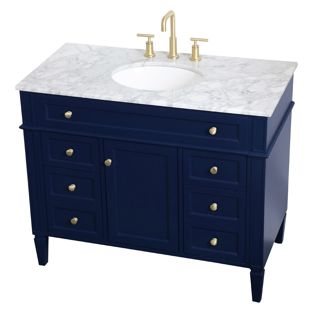 Elegant 42" Single Bathroom Vanity Set - Blue (VF12542BL)