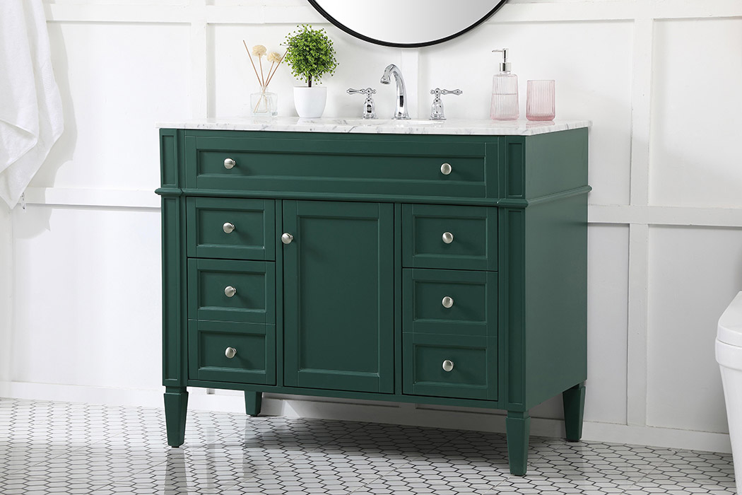 Elegant 42" Single Bathroom Vanity Set - Green (VF12542GN)