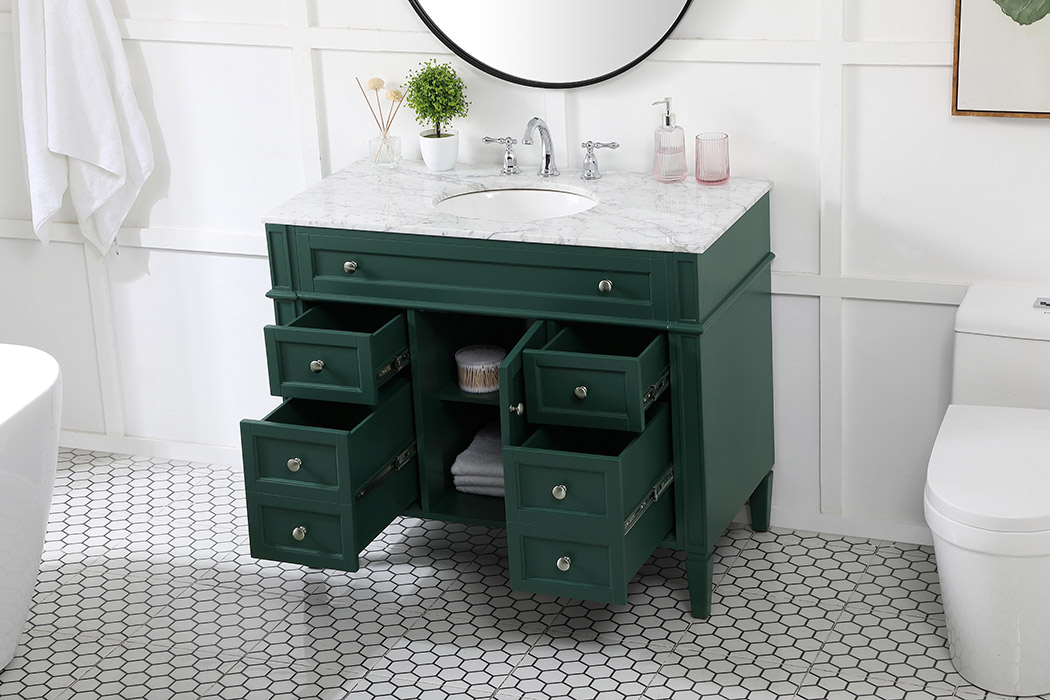 Elegant 42" Single Bathroom Vanity Set - Green (VF12542GN)