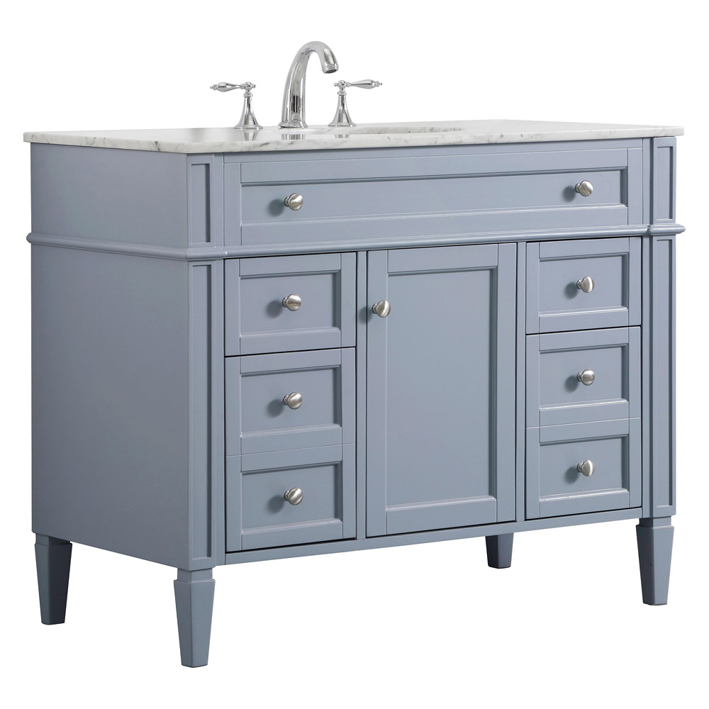 Elegant 42" Single Bathroom Vanity Set - Gray (VF12542GR)