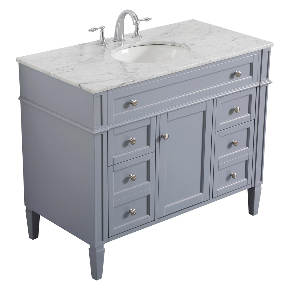 Elegant 42" Single Bathroom Vanity Set - Gray (VF12542GR)