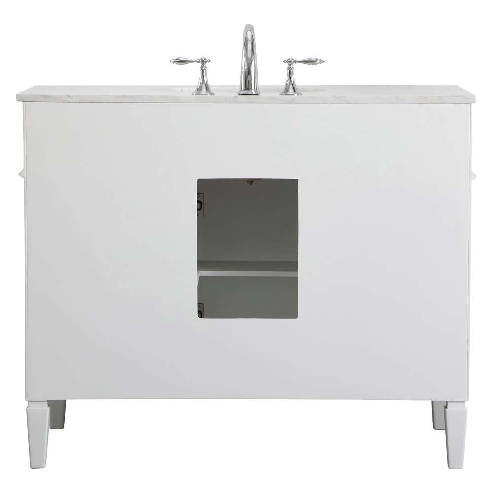 Elegant 42" Single Bathroom Vanity Set - White (VF12542WH)