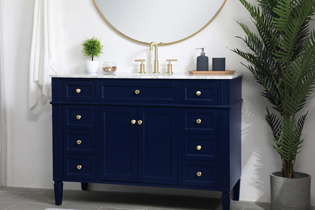 Elegant 60" Single Bathroom Vanity Set - Blue (VF12548BL)