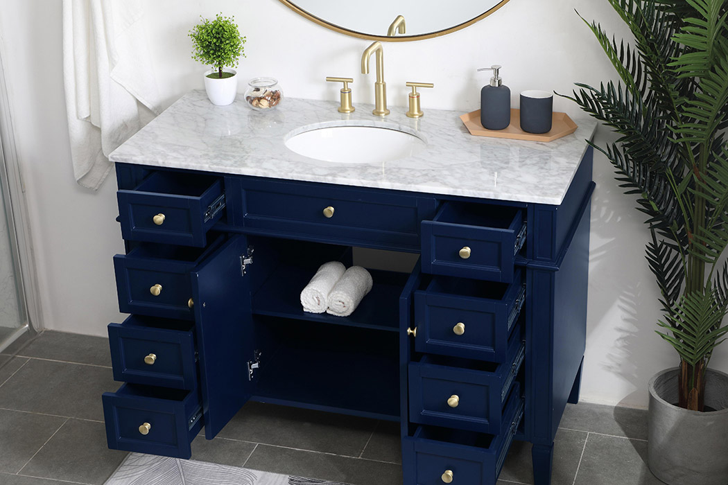 Elegant 60" Single Bathroom Vanity Set - Blue (VF12548BL)