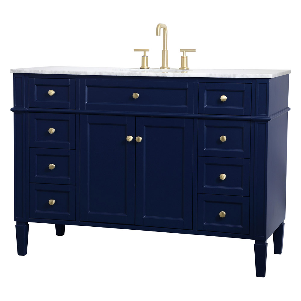 Elegant 60" Single Bathroom Vanity Set - Blue (VF12548BL)