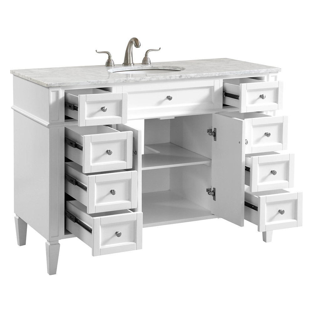 Elegant 60" Single Bathroom Vanity Set - White (VF12548WH)