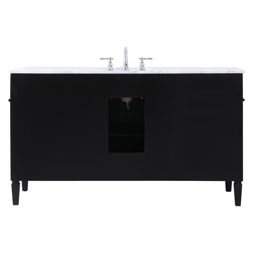 Elegant 60" Single Bathroom Vanity Set - Black (VF12560BK)