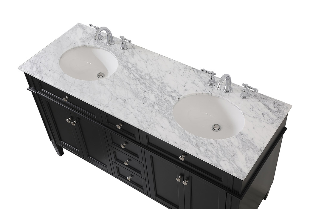 Elegant 60" Single Bathroom Vanity Set - Black (VF12560DBK)