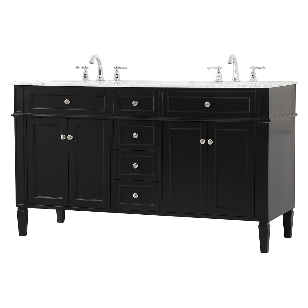 Elegant 60" Single Bathroom Vanity Set - Black (VF12560DBK)