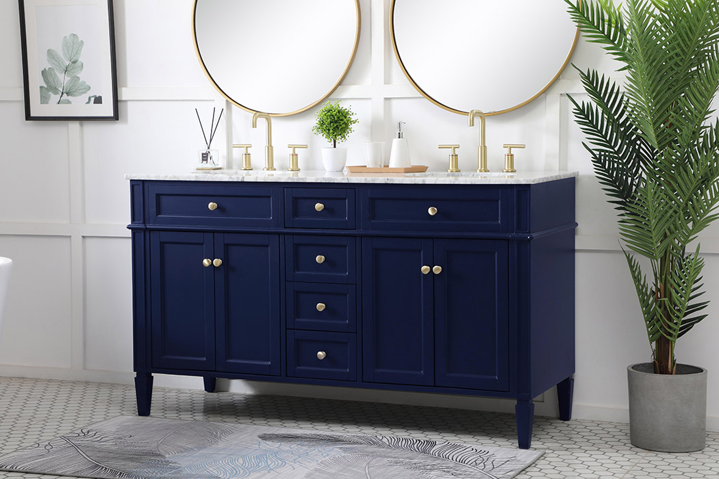 Elegant 60" Single Bathroom Vanity Set - Blue (VF12560DBL)